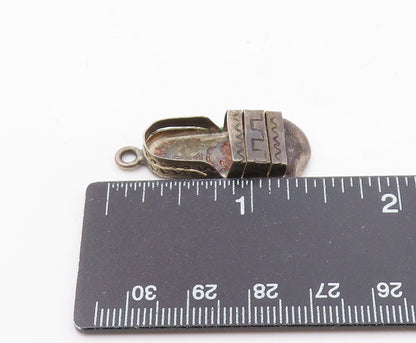 925 Silver Vintage Oxidized Sandal Etched Detail Pendant PT9210