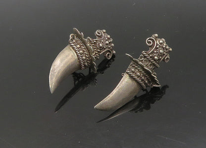 925 Sterling Silver  Vintage Sword Dagger Non Pierce Drop Earrings  EG11350