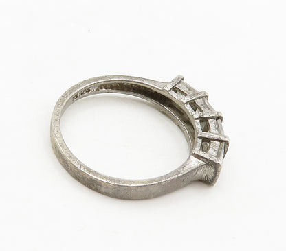 ROSS SIMON 925 Silver  Vintage Cubic Zirconia 4 Stone Band Ring Sz 8  RG15863