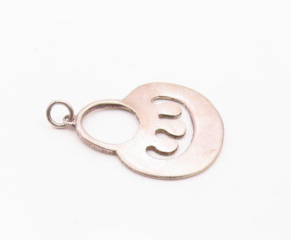 ALVA 925 Sterling Silver  Vintage Smooth Cutout Design Drop Pendant  PT9591
