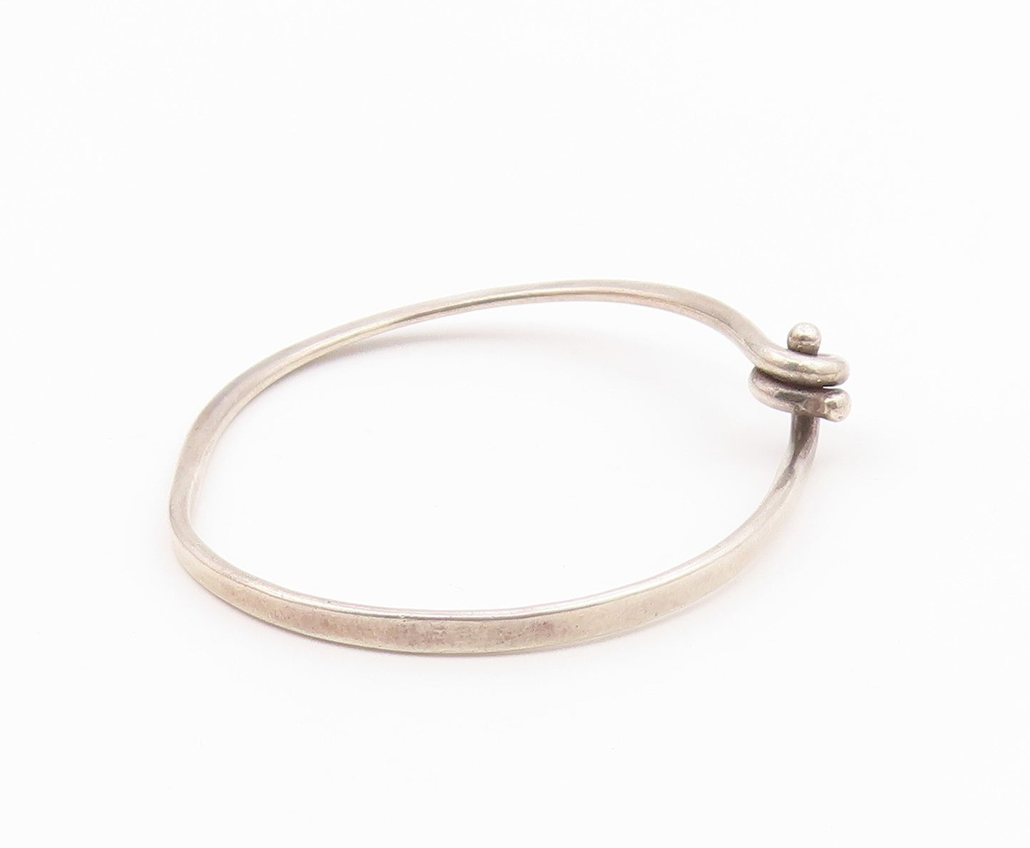 PLUNKETT 925 Sterling Silver  Vintage Tied Knot Bangle Bracelet  BT8368