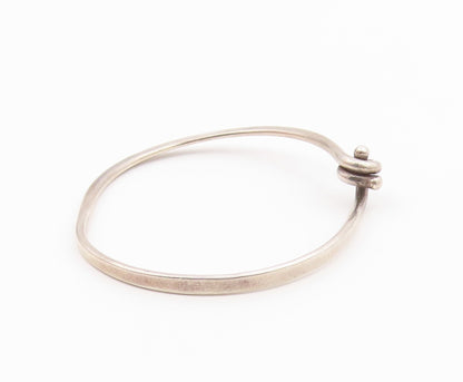 PLUNKETT 925 Sterling Silver  Vintage Tied Knot Bangle Bracelet  BT8368