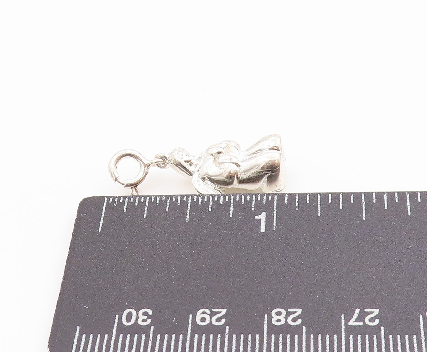 925 Sterling Silver Vintage Pendant 3D Guardian Angel Pendant with Clasp PT24876