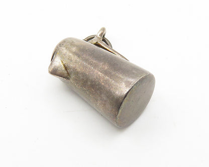 925 Sterling Silver  Vintage Dark Tone Water Kettle Motif Drop Pendant  PT8450