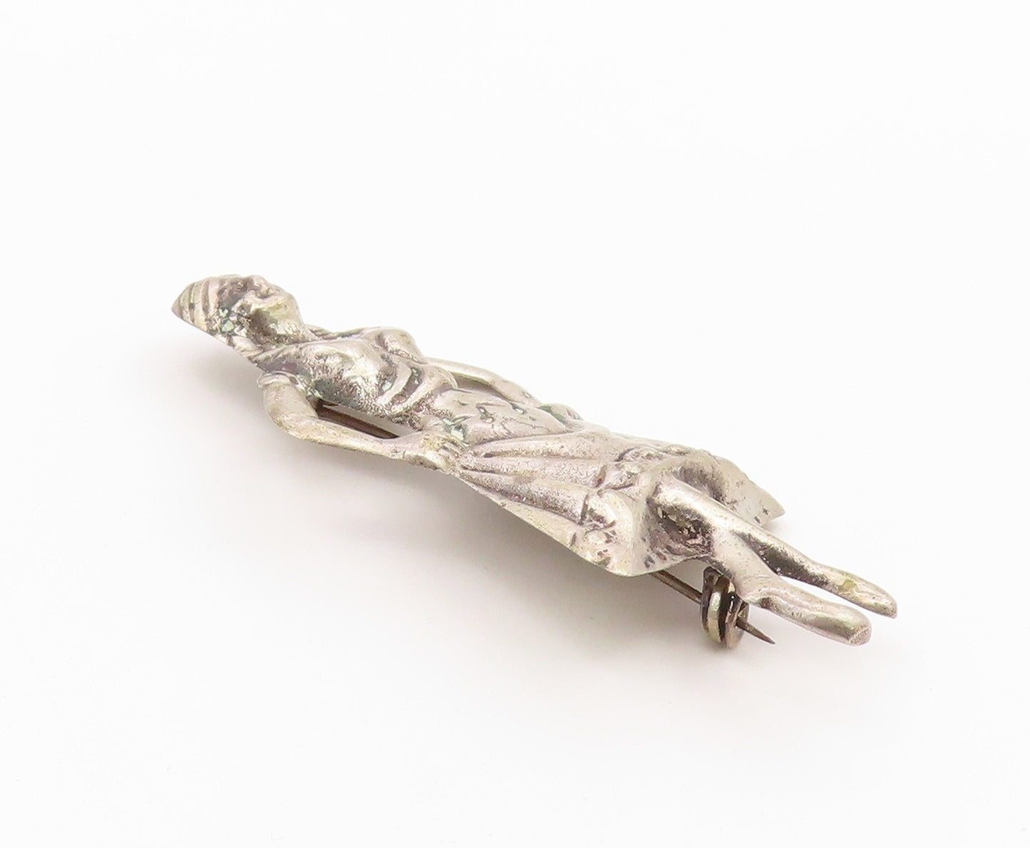 MEXICO 925 Sterling Silver  Vintage Antique Dancing Woman Brooch Pin  BP4117