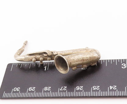 925 Sterling Silver Vintage Pin Collector Designer Saxophone Cutout  TR3925