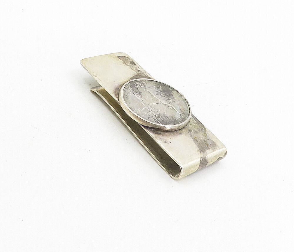 925 Sterling Silver  Vintage Coin United States Coin Money Clip  TR1519