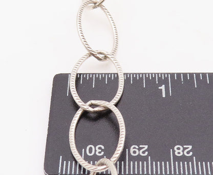 925 Sterling Silver Vintage Necklace ESPO SIG Cutout Carved Linked Rings  NE4321