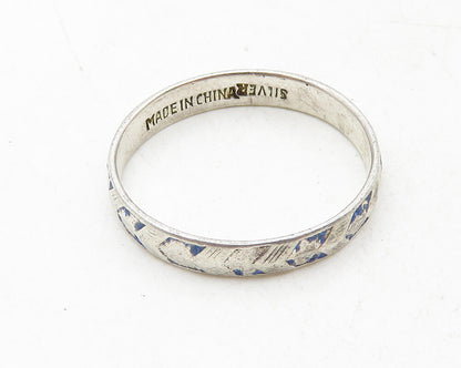925 Sterling Silver  Vintage Arrow Patterned Petite Band Ring Sz 6.5  RG10025