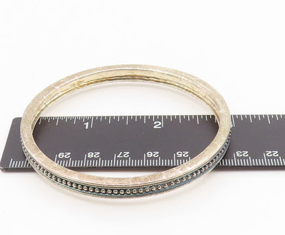 925 Sterling Silver Vintage Bracelet JUDITH JACK Solid Dotted Bangle  BT11584