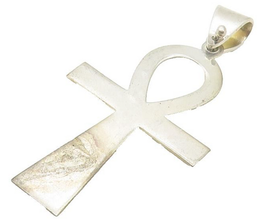 TAHARA 925 Sterling Silver  Vintage Shiny Egyptian Ankh Smooth Pendant  PT8721