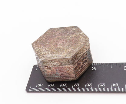 925 Sterling Silver Vintage Jewelry Box Engraved Floral Design OPENS  TR3978