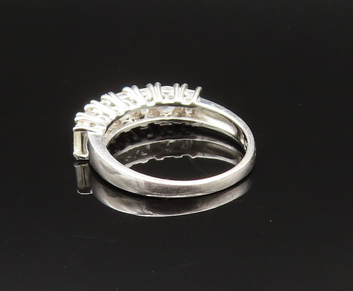 925 Silver  Vintage Multi Shape Cubic Zirconia Pattern Ring Sz 6.5  RG25636