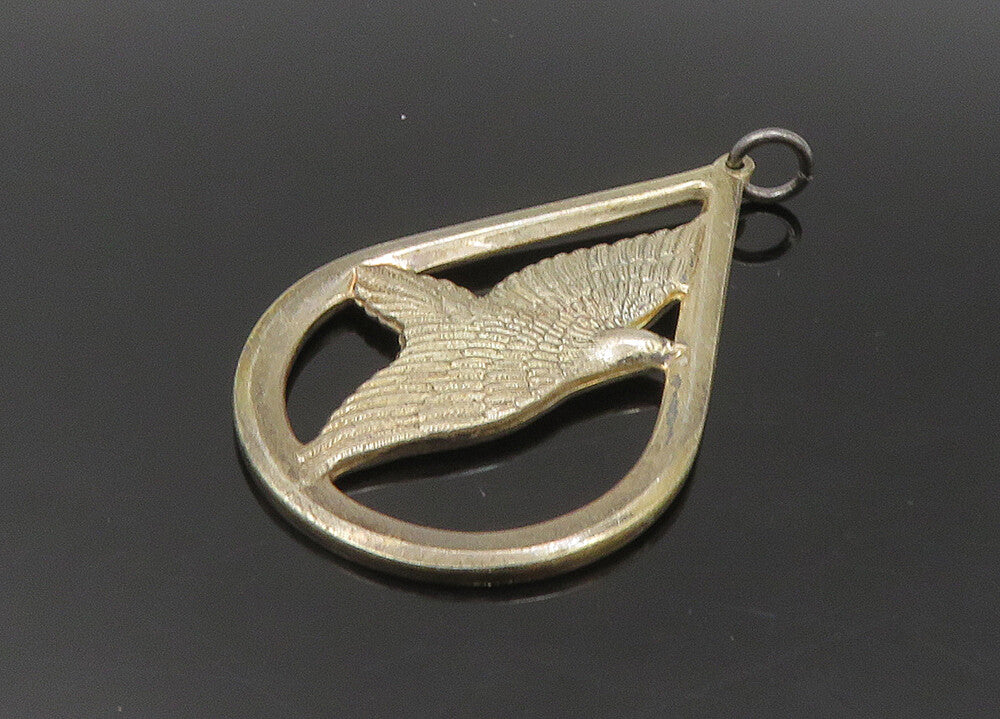 WALLACE 925 Silver  Vintage Peace On Earth Good Will Dove Pendant  PT18930