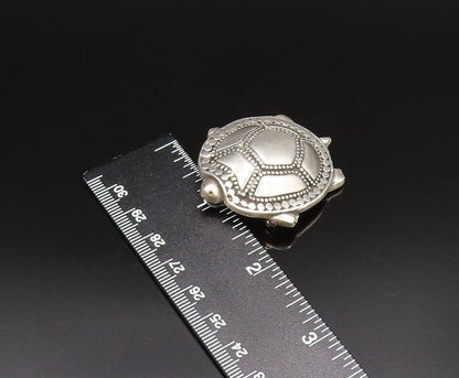 JRI MEXICO 925 Silver  Vintage Dotted Detail Shell Turtle Brooch Pin  BP9992