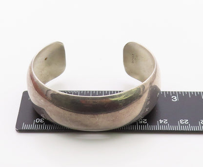 925 Sterling Silver Vintage Bracelet CAROL FELLEY Minimalist Wide Cuff  BT12131
