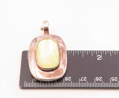 ESPO SIG 925 Silver  Vintage Faceted Mother Of Pearl Cutout Pendant  PT17720