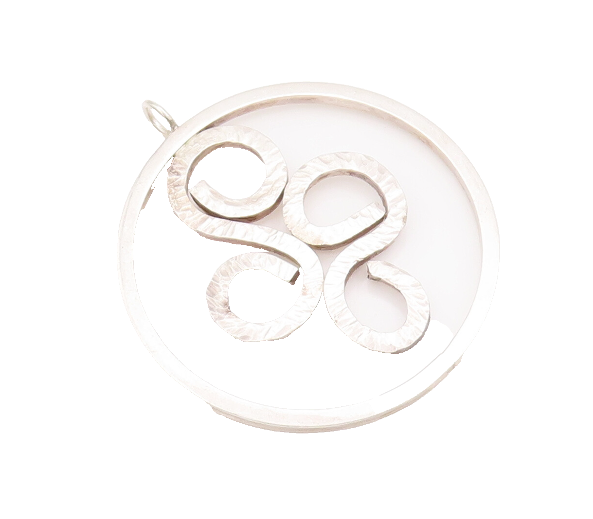 925 Sterling Silver Vintage Pendant Heavy Large Cutout Carved Swirls  PT22935