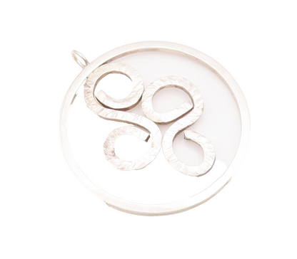 925 Sterling Silver Vintage Pendant Heavy Large Cutout Carved Swirls  PT22935