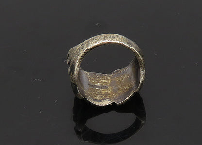 925 Silver  Vintage Antique Oxidized Etched Detail Band Ring Sz 6.5  RG20985