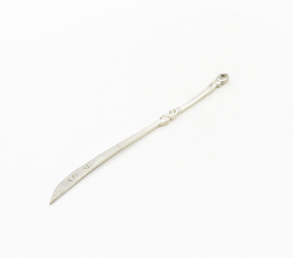 925 Sterling Silver  Vintage Etched Detail Petite Sword Motif Pendant  PT12842