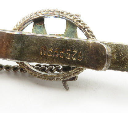 PERU 925 Sterling Silver  Vintage Dark Tone Alpaca Animal Tie Clip  TR2109