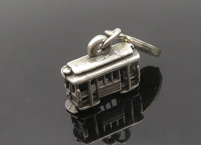 925 Sterling Silver  Vintage Fisherman's Wharf Trolley Car Pendant  PT15970