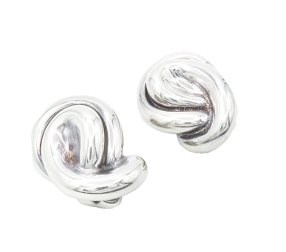 FREDERIC JEAN DUCLOS 925 Silver  Vintage Hollow Non Pierce Earrings  EG7564