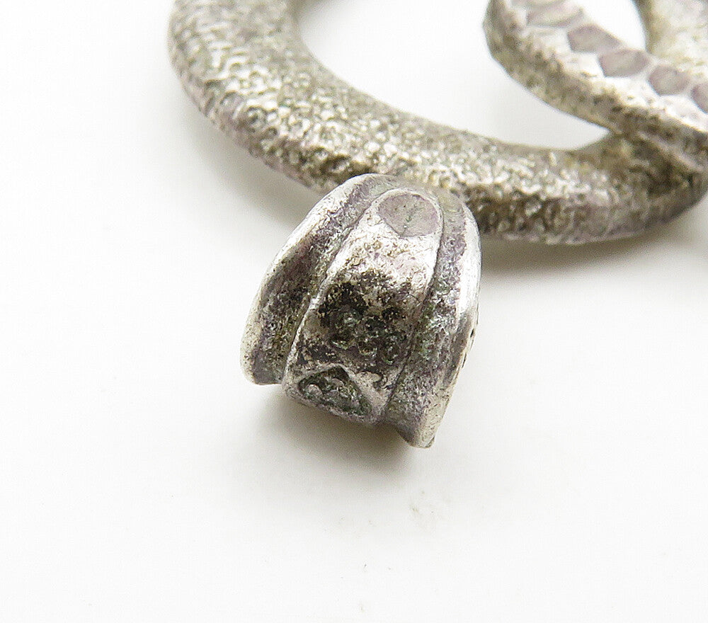 925 Sterling Silver  Vintage Etched Detail Open Love Heart Pendant  PT12385