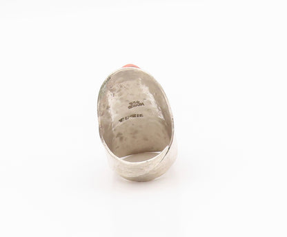 925 Sterling Silver Vintage Ring MEXICO Large Cabochon Gemstone  Sz 8  RG33021