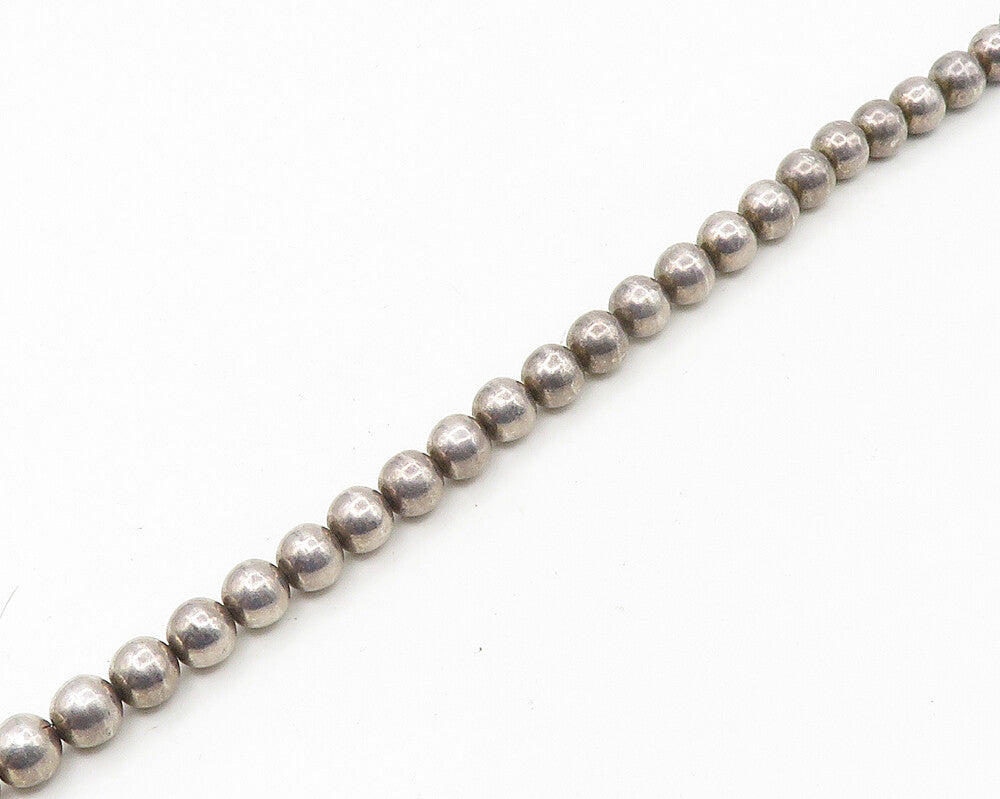 925 Sterling Silver  Vintage Heavy Minimalist Beaded Chain Necklace NE2906