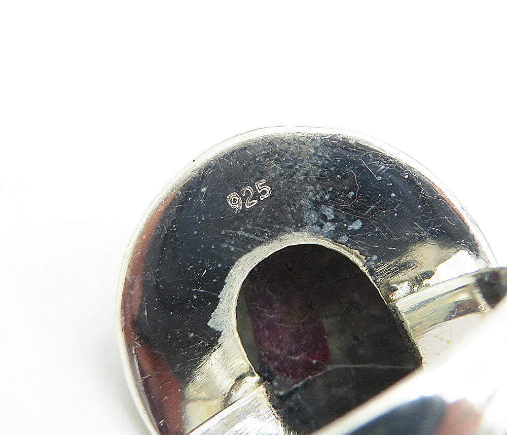 925 Sterling Silver  Cabochon Cut Jasper Shiny Cocktail Ring Sz 6.5  RG8517