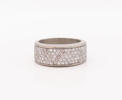 925 Sterling Silver Vintage Ring Solid Topaz Inlay Band  Sz 7  RG29884