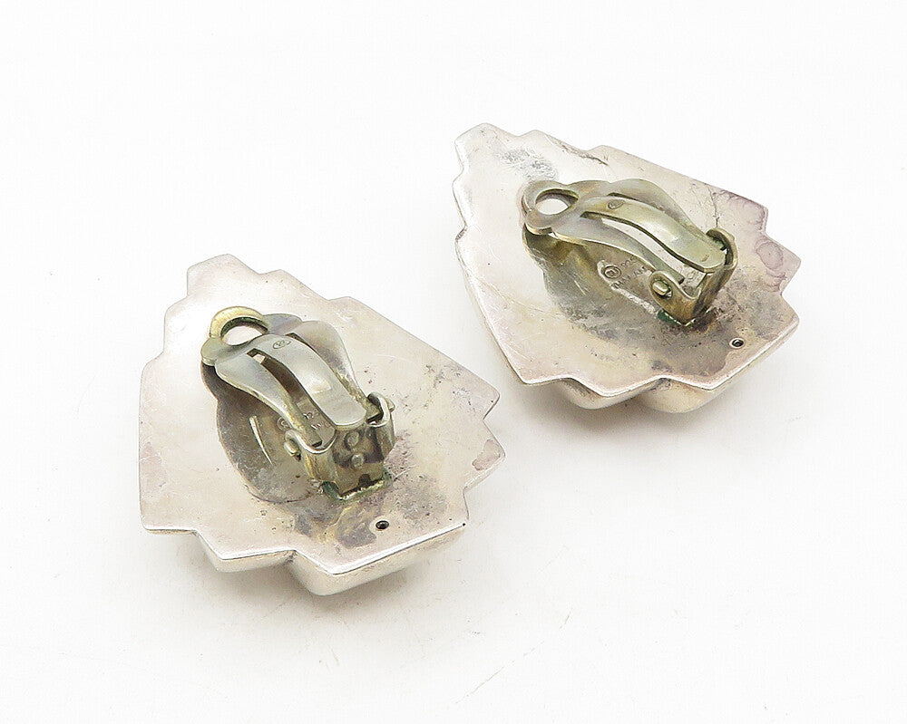 925 Sterling Silver  Vintage Shiny Graduated Dome Non Pierce Earrings  EG5794