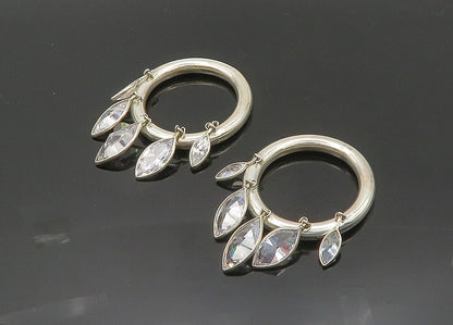 925 Silver  Vintage Marquise Cubic Zirconia Round Dangle Earrings  EG10018