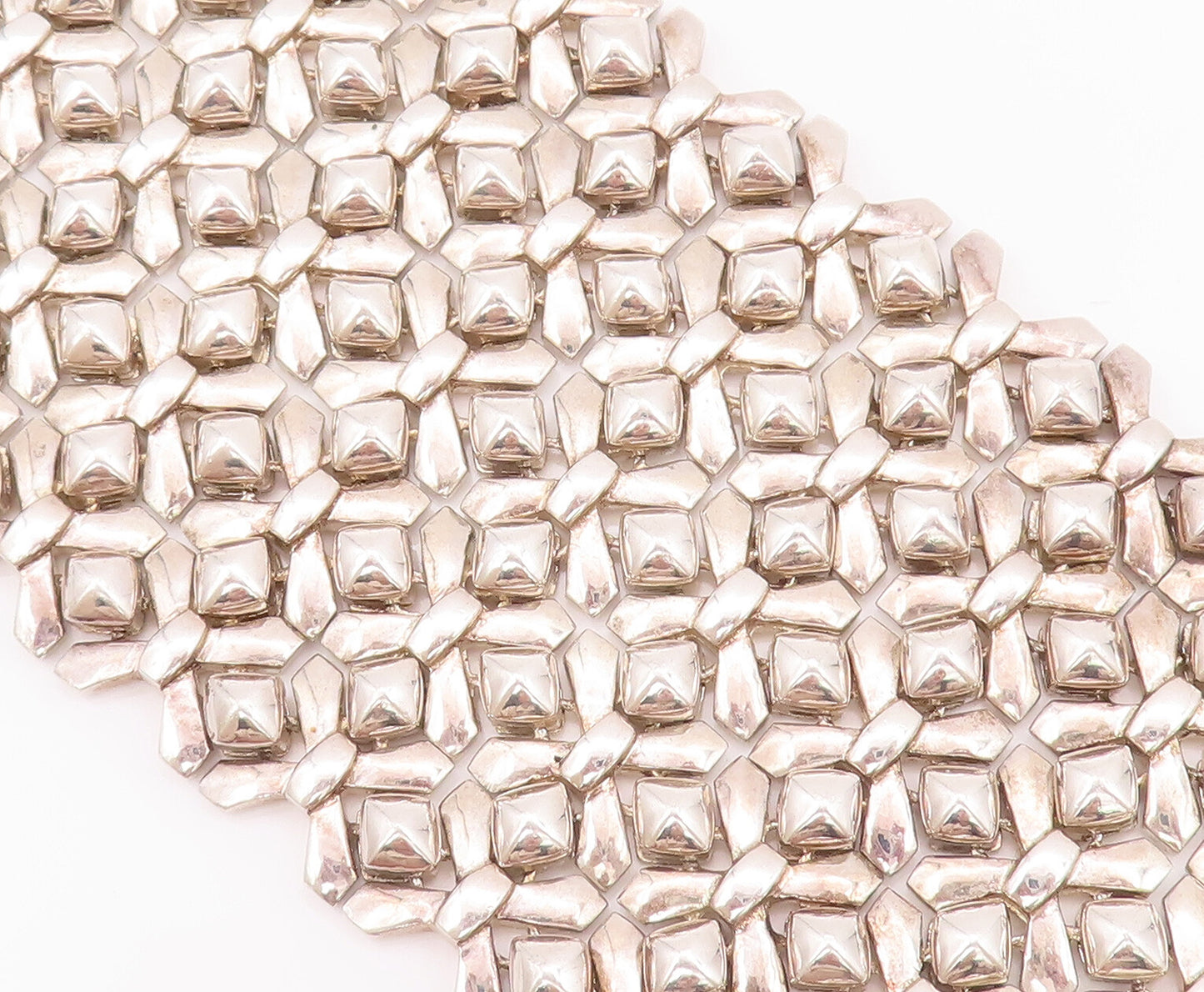 925 Sterling Silver Vintage Bracelet STEPHEN WEBSTER Heavy Woven Mesh  BT10459