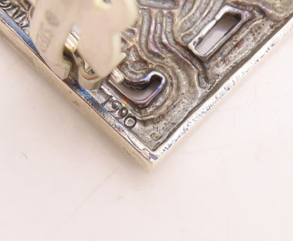 925 Sterling Silver Vintage Earrings MMA Rectangle Framed Celtic Knots  EG13277
