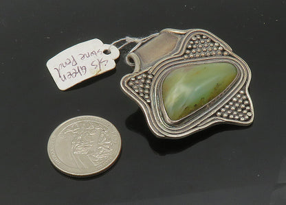 DESIGNER 925 Silver  Vintage Cabochon Agate Modernist Slide Pendant  PT16497