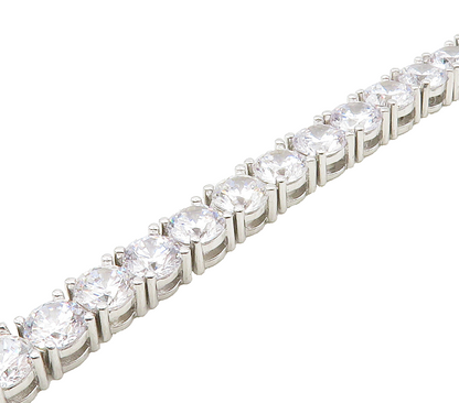 925 Sterling Silver  Shiny Round Cut Cubic Zirconia Tennis Bracelet  BT6523