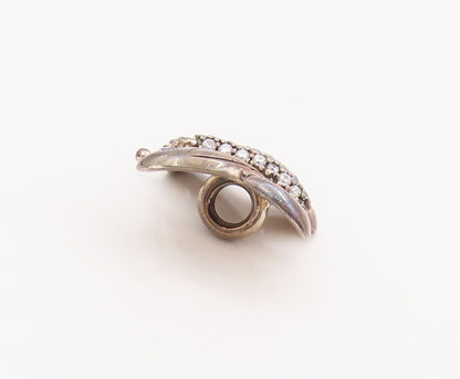 925 Sterling Silver Vintage Pendant PANDORA Solid Carved CZ Butterfly  PT23110