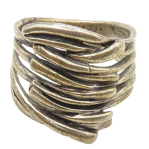 HAGIT GORALI ISRAEL 925 Silver  Vintage Split Shank Band Ring Sz 8  RG18161