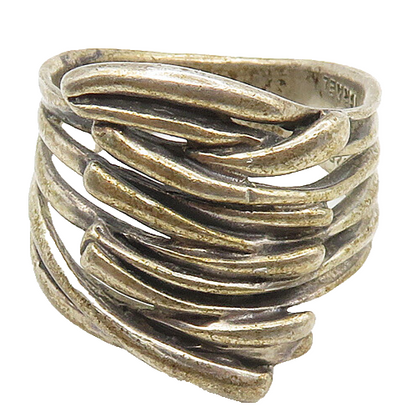 HAGIT GORALI ISRAEL 925 Silver  Vintage Split Shank Band Ring Sz 8  RG18161