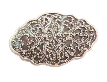 925 Sterling Silver Vintage Brooch LOIS HILL Beaded Floral Filigree  BP11869