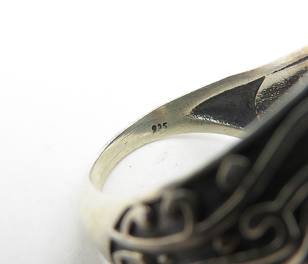 925 Sterling Silver Vintage Smoky Topaz Swirl Cocktail Ring Sz 7 RG4512