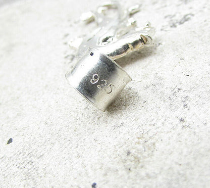 925 Sterling Silver Vintage Roaring Puma Drop Pendant PT1391