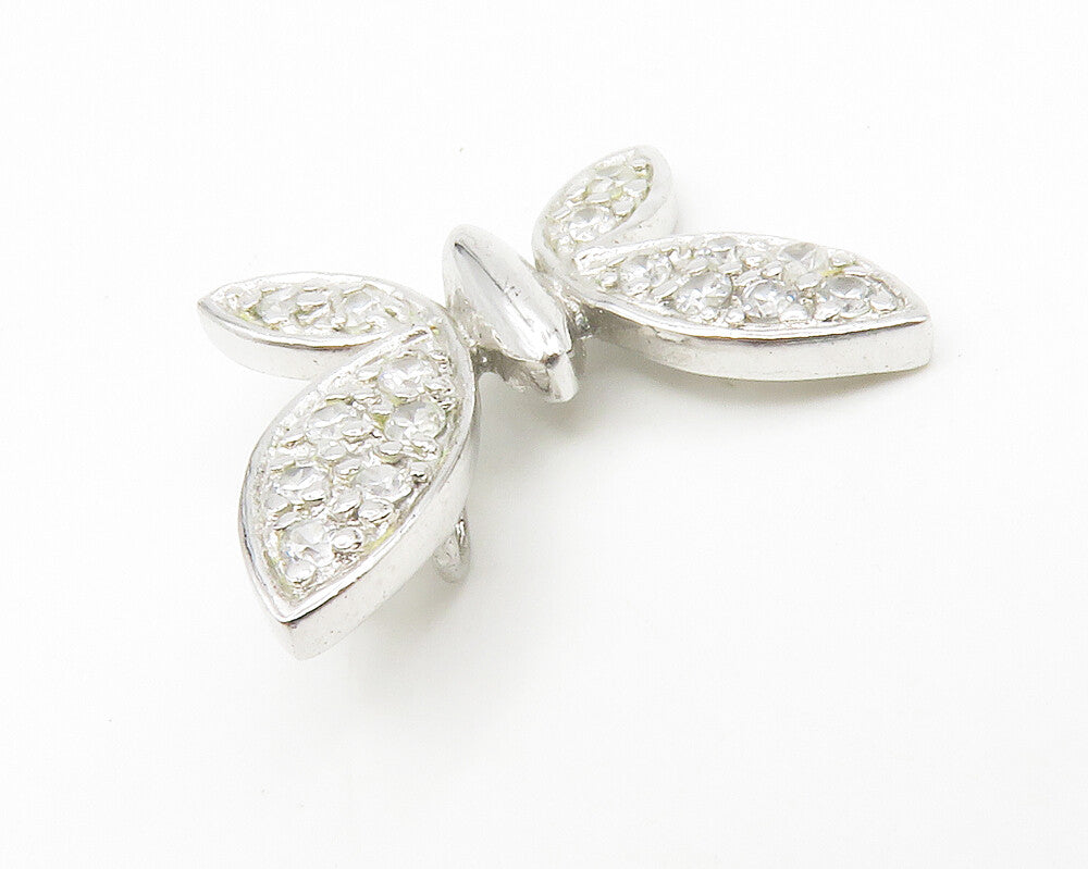 925 Sterling Silver  Shiny Petite Topaz Butterfly Motif Pendant  PT10986