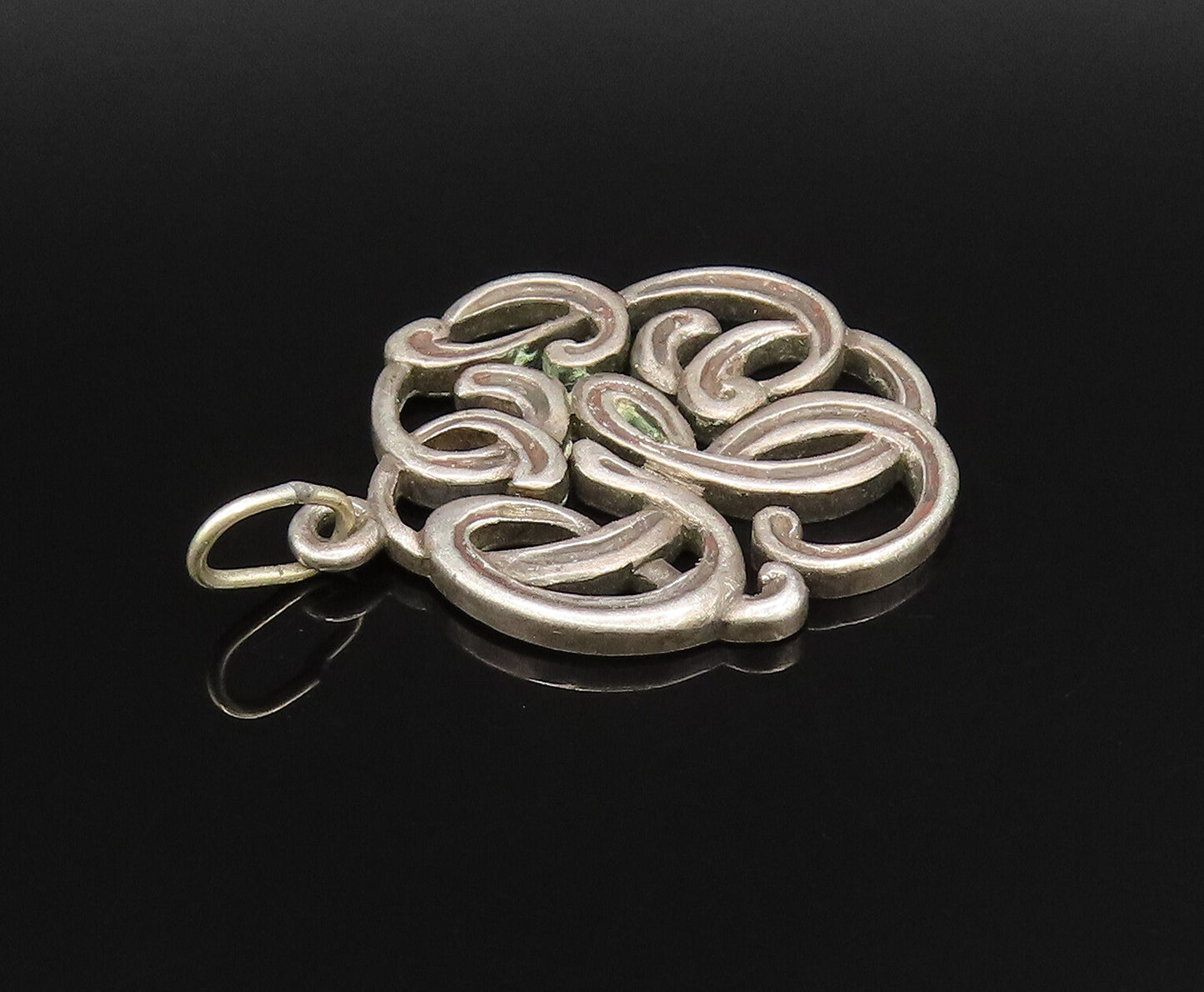 925 Sterling Silver  Vintage Knotted Abstract Cutout Pendant  PT21699