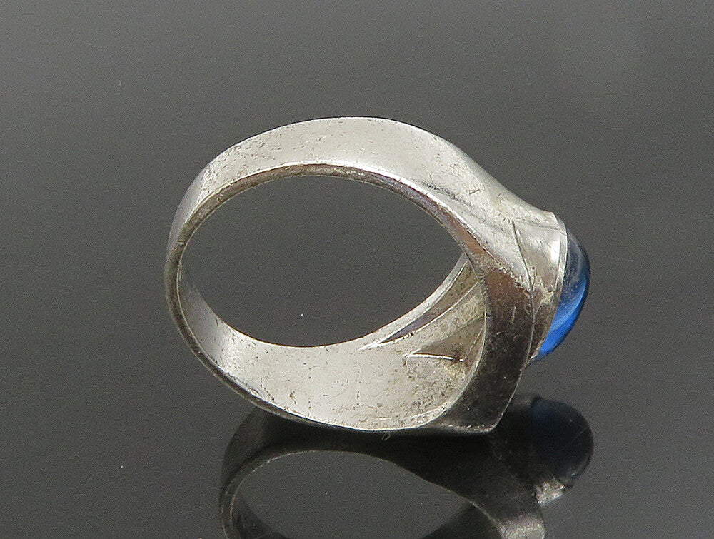CLARK COOMBS 925 Silver  Vintage Chalcedony & Cubic Zirconia Ring Sz 10  RG24673