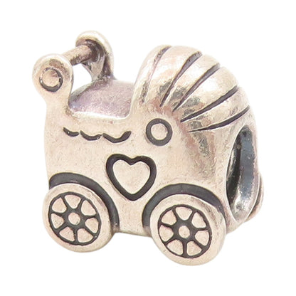 925 Sterling Silver Vintage Pendant PANDORA Mini Etched Cradle Charm  PT24252