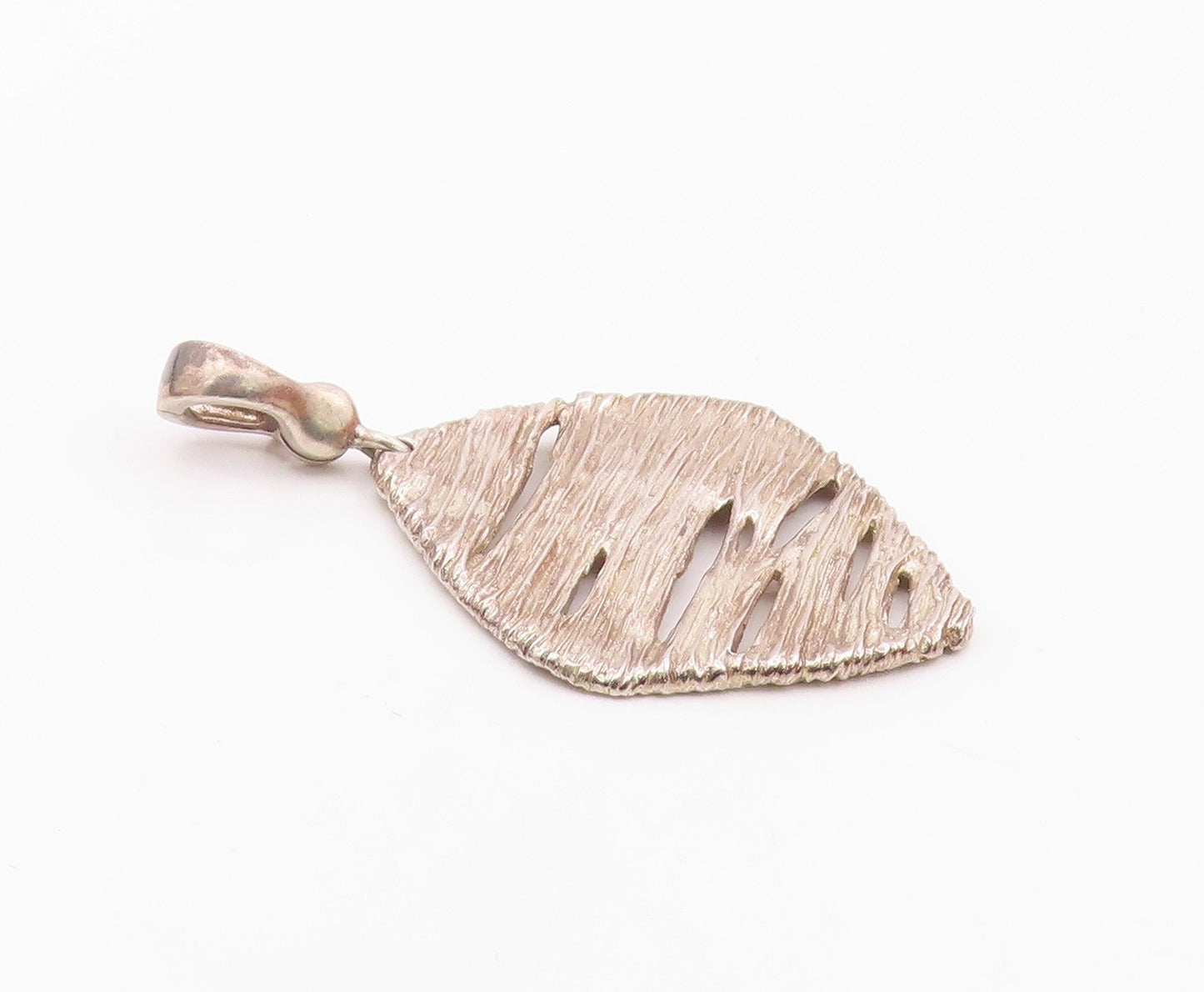 ESPO 925 Sterling Silver  Vintage Shiny Textured Drop Pendant  PT17864